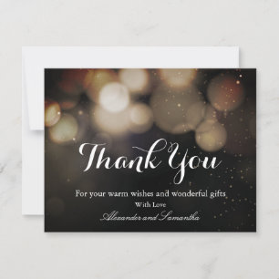 Schwarze & Gold Glitter Winter Dankeskarten