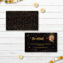 Schwarze Gold-Glitzer-Stern Disco-Kugel Hochzeitsd