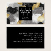 Schwarze Gold-Graue Monogramm-Moderne Visitenkarte (Vorne & Hinten)