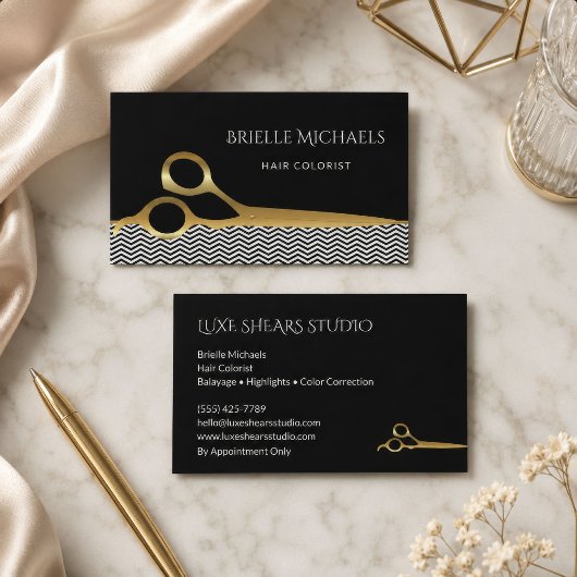 Schwarze Gold Haarfarbe-Expertin Visitenkarte