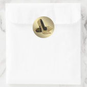 Schwarze Gold-Hochhacken-Schuh-Aufkleber Runder Aufkleber (Tasche)