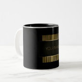 Schwarze Gold-Konzeptgrösse Zweifarbige Tasse (Vorderseite Links)