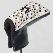 SCHWARZE GOLD LEOPARD CUSTOM Personalisierte Golfa Golf Headcover (3/4 Vorderseite)