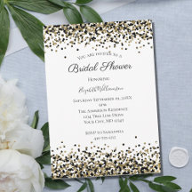 Schwarze Gold-Leoparden-Druck Glitter-Braut-Party