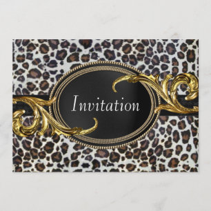 Schwarze Gold Leoparden Party für jeden Anlass Einladung