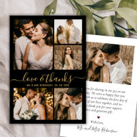 Schwarze Gold Liebe und Dank Foto Collage Hochzeit