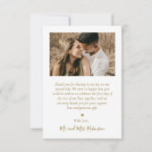 Schwarze Gold Liebe und Dank Foto Collage Hochzeit Dankeskarte (Rückseite)