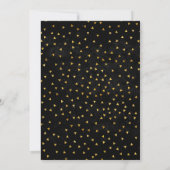 Schwarze Gold-Lorbeer-Monogramm-Hochzeits-Einladun Einladung (Rückseite)