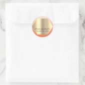 Schwarze Gold Makeup Minimal Lashes Runder Aufkleber (Tasche)