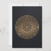SCHWARZE GOLD MANDALA JEDES JAHR 50. JAHRESJAHR EINLADUNG (Rückseite)