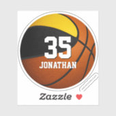 Schwarze Gold Mannschaft Farbe Basketball Aufkleber (Blatt)