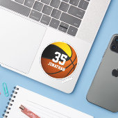 Schwarze Gold Mannschaft Farbe Basketball Aufkleber (Laptop mit iPhone)