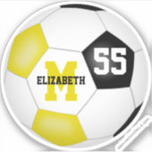 Schwarze Gold-Mannschaft Farben Jungs Fußball Aufkleber (Vorderseite)