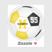 Schwarze Gold-Mannschaft Farben Jungs Fußball Aufkleber (Blatt)