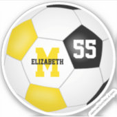 Schwarze Gold-Mannschaft Farben Jungs Fußball Aufkleber (Vorderseite)