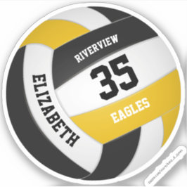 Schwarze Gold Mannschaft farbige Jungs Volleyball Aufkleber