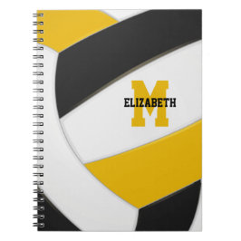 Schwarze Gold Mannschaft farbige Jungs Volleyball Notizblock