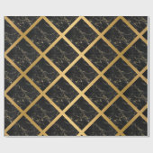 SCHWARZE GOLD MARBLE GEBURTSTAG WEDING WRAP GESCHENKPAPIER (Flach)