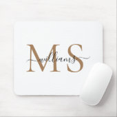 Schwarze & Gold Monogramm Name Hochzeit Mousepad (Mit Mouse)