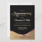 Schwarze Gold-Party Einladung (Vorderseite)