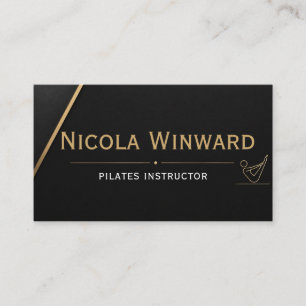 Schwarze Gold Pilates-Instruktor-Karte Visitenkarte