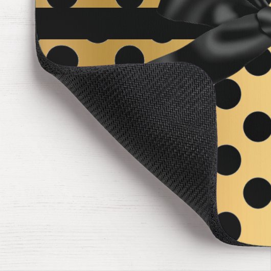 SCHWARZE GOLD POLKA DOT BOUSE PAD MOUSEPAD (Ecke)