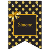 Schwarze Gold Polka Dot Glam Design buntgeflags Wimpelkette (Erste Fahne)