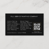 Schwarze Gold-Profi-Maler-Malerei-QR-Code Visitenkarte (Rückseite)