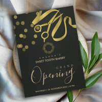 SCHWARZE GOLD RIBBON-SCHNITTUNG GRAND ÖFFNUNG EINL