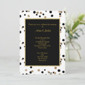 SCHWARZE GOLD SPOT KRISTALELEGANTE WEDEN EINLADUNG (Stehend Vorderseite)