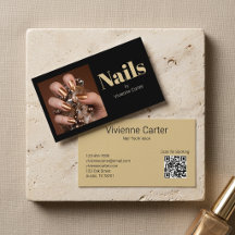 Schwarze Gold-Typografie Foto Nageltechniker Salon