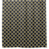 SCHWARZE GOLD-ÜBERPRÜFTE PATTERN-DUSCHE DUSCHVORHANG (Vorderseite)
