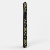 Schwarze Gold- und Diamantenmatten, Muster-Retro-D Case-Mate iPhone Hülle (Hinten/Rechts)