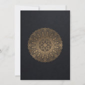 SCHWARZE GOLD VERZIERTE CLASSIC MANDALA GRAND ÖFFN EINLADUNG (Rückseite)