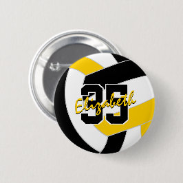 Schwarze Gold-Volleyball-Mannschaftsfarben Button