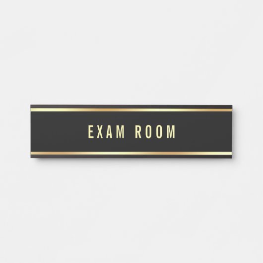 Schwarze Gold-Vorlage für den Prüfungsraum - benut Türschild (Vorderseite )