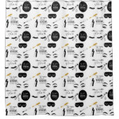 Schwarze Gold Wimpern Glamour Duschvorhang (Vorderseite)