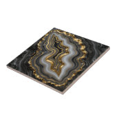 Schwarze Goldachat-Geode Luxus-Marmor Fliese (Seite)