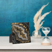 Schwarze Goldachat-Geode Luxus-Marmor Fotoplatte (InSitu)