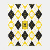 Schwarze Goldbasketballmannschaft - Raute Fleecedecke (Vorderseite)