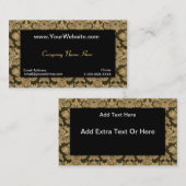 Schwarze Golddamast-Visitenkarte Visitenkarte (Vorne/Hinten)