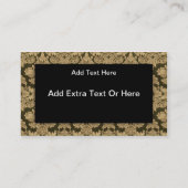 Schwarze Golddamast-Visitenkarte Visitenkarte (Rückseite)