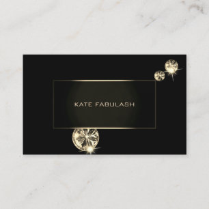 Schwarze Golddiamant-Mode-Stylist-Kristalle Visitenkarte