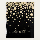 Schwarze Golddiamanten - Monogramm 2026 Planer (Vorderseite)