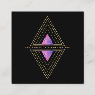 *~* Schwarze Golddreiecke Heilige Geometrie Alchem Quadratische Visitenkarte