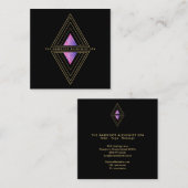 *~* Schwarze Golddreiecke Heilige Geometrie Alchem Quadratische Visitenkarte (Vorne/Hinten)