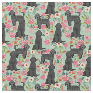 Schwarze Golden Doodle Vintage Blütenminze Stoff
