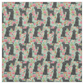 Schwarze Golden Doodle Vintage Blütenminze Stoff (Muster)