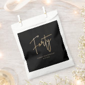 Schwarze & Goldene 40. Geburtstagsfeier Geschenktütchen (Ausgeschnitten)