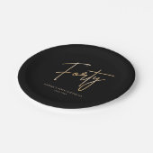 Schwarze & Goldene 40. Geburtstagspapierplatten Pappteller (Schrägansicht)